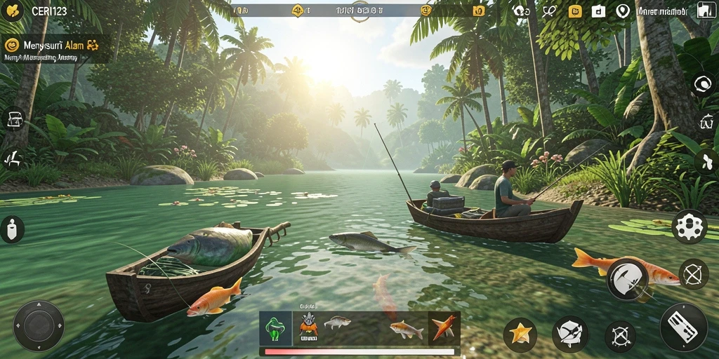 Tampilan gameplay CERI123 menampilkan pengalaman memancing yang menarik dan realistis.