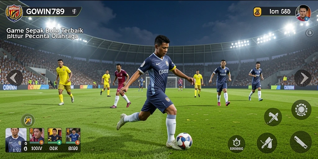 Tampilan gameplay seru di lapangan hijau dalam GOWIN789.