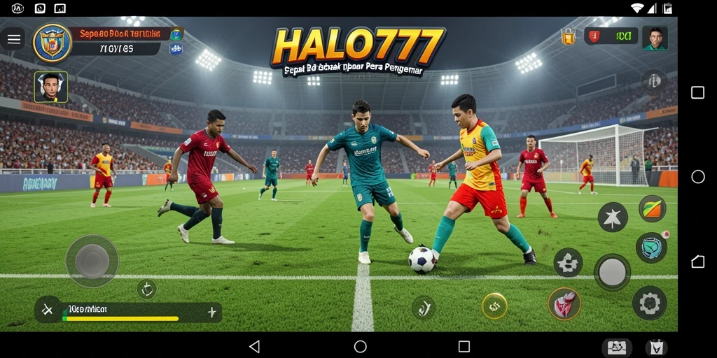 Tangkapan layar <strong>HALO777</strong> menunjukkan aksi seru di lapangan sepak bola.