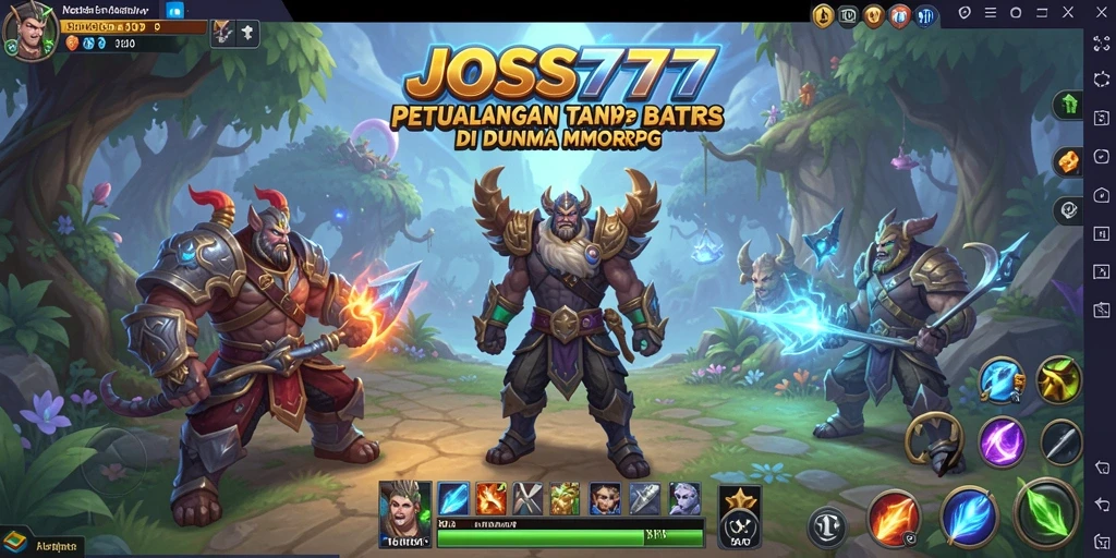 Screenshot utama JOSS777 menampilkan aksi epic dalam gameplay MMORPG.