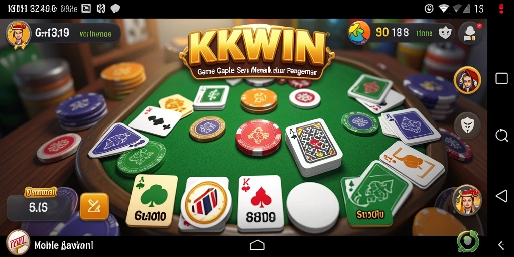 Screenshot KKWIN menampilkan gameplay Gaple yang seru dan interaktif.