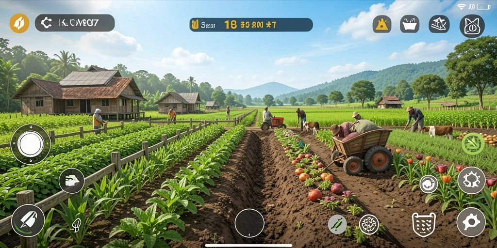 Gameplay seru dalam mengelola lahan pertanian di KO857.