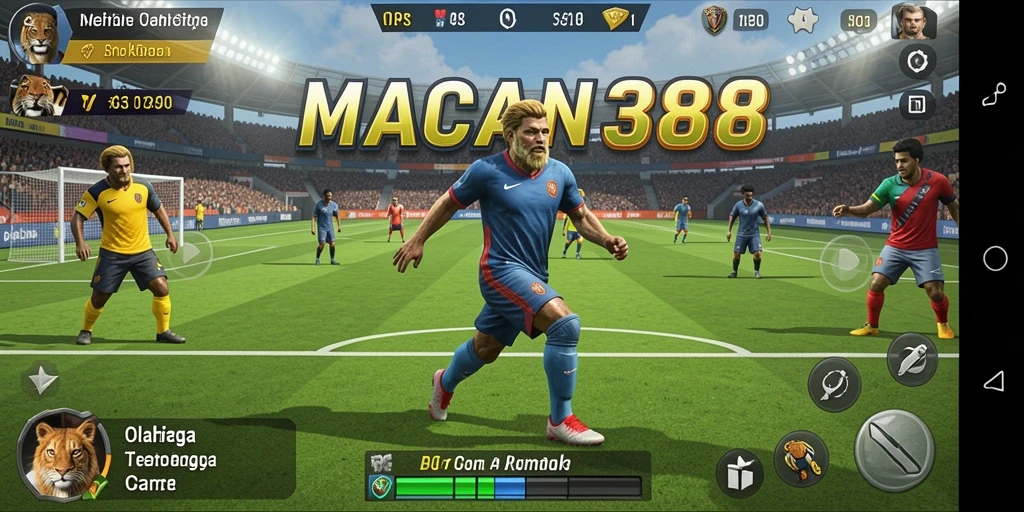 Tampilan gameplay mendebarkan dari MACAN388 dalam pertandingan olahraga.