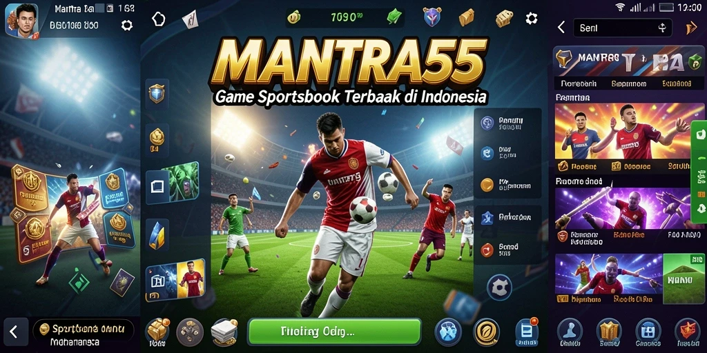 Tampilan utama MANTRA55 menampilkan berbagai pilihan taruhan menarik.